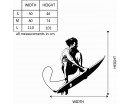 Surfing Boy Vinyl Decals Silhouette Modern Wall Art Sticker